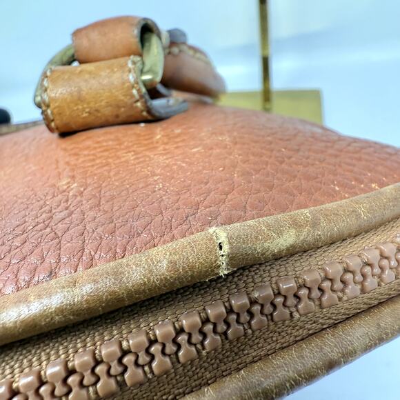 Dooney & Bourke Norfolk Bag Purse Brown Leather Double Handle VTG Durable - Picture 10 of 16